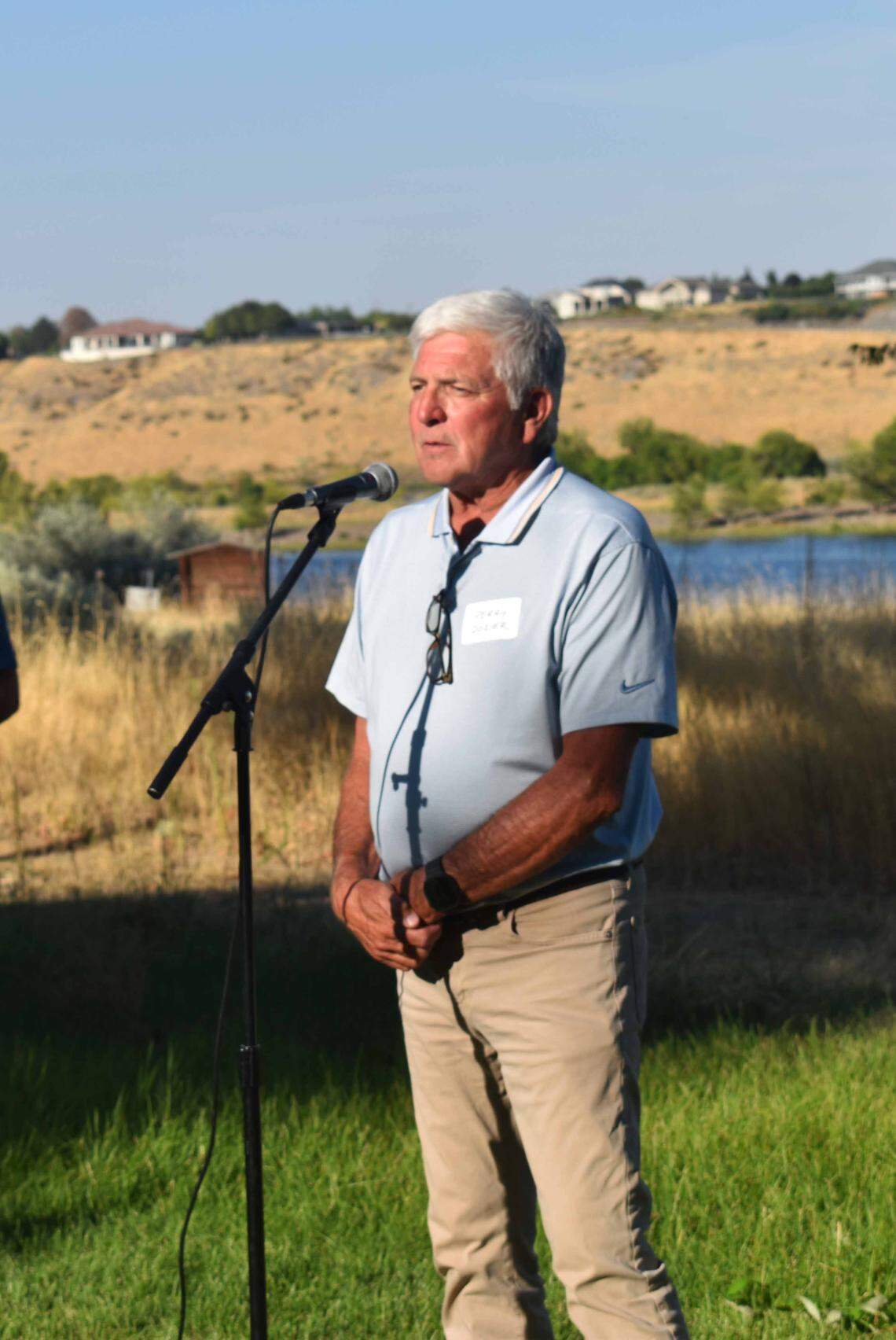Washington state Sen. Perry Dozier speaks at an event announcing of a $1.1 million gift for the Columbia Valley Center for Recovery.