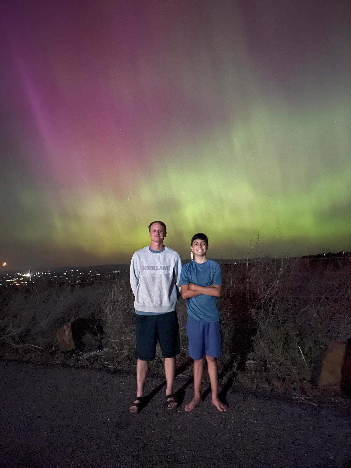 Melody Camp shared this photo of the lights from Prosser on Friday night.