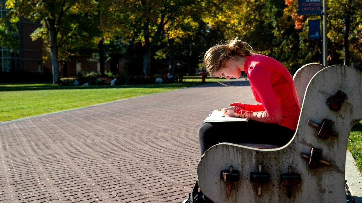 Students around campus. Photo by Zack Berlat