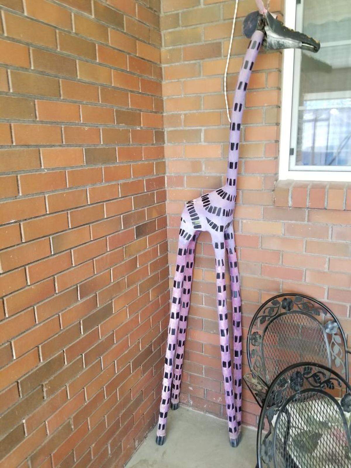 Fred, the stolen purple giraffe sculpture, has been found with the help of a reward.