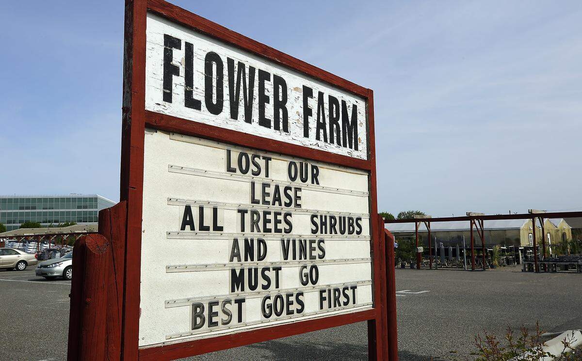 The readerboard sign in front of the Flower Farm at 311 S. Columbia Center Blvd. in Kennewick announces the pending closure of the longtime garden center business.