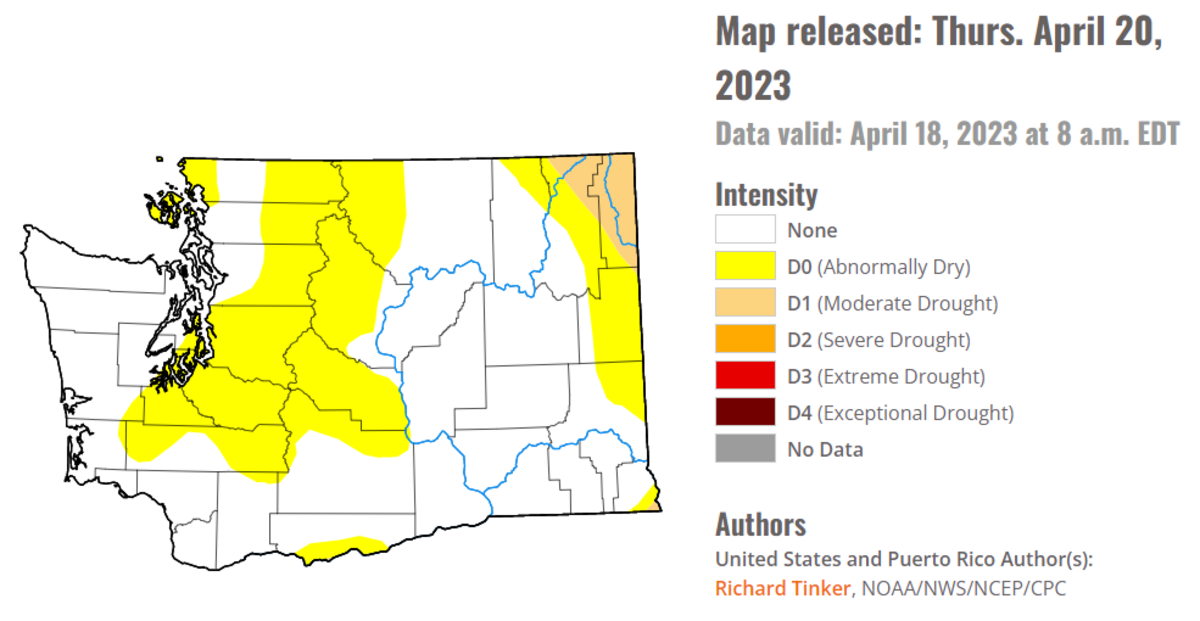 No drought in the Tri-Cities area now, according to U.S. Drought Monitor.