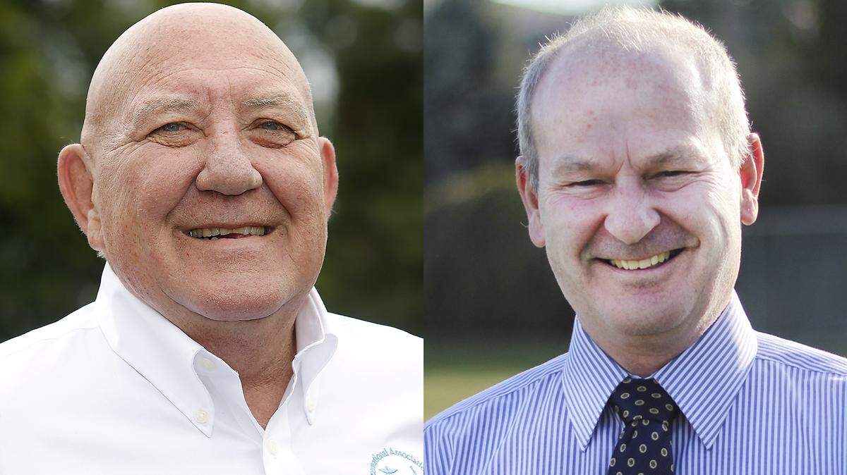 Incumbent Dan Blasdel, left, and challenger Curtis McGary are running for Franklin County cororner.