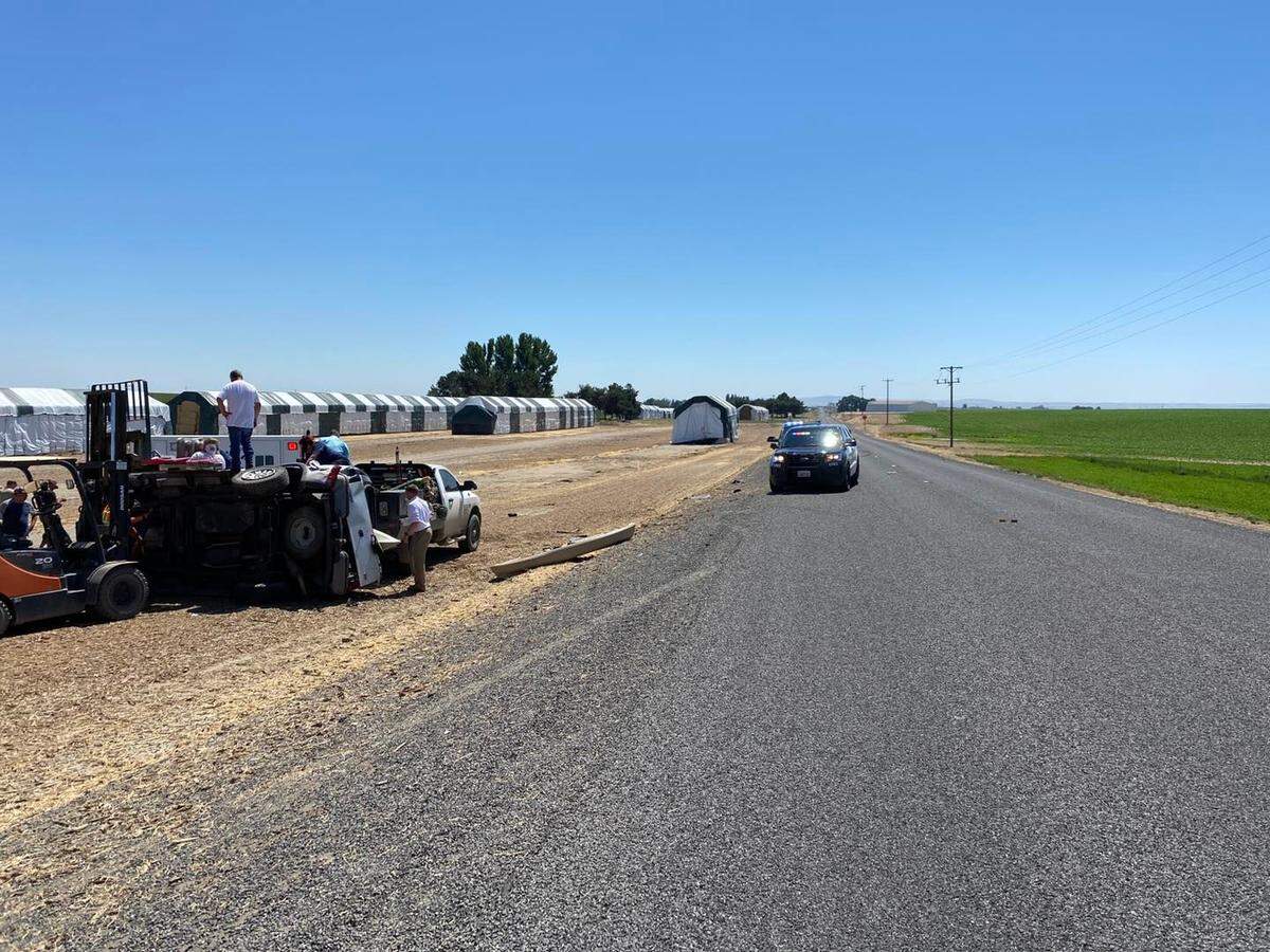 A driver going faster than the recommended speed rolled their vehicle on a freshly chip sealed road in Franklin County.