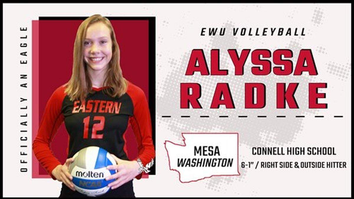 Connell’s Alyssa Radke signed a letter of intent last week to play volleyball next year for Eastern Washington University.