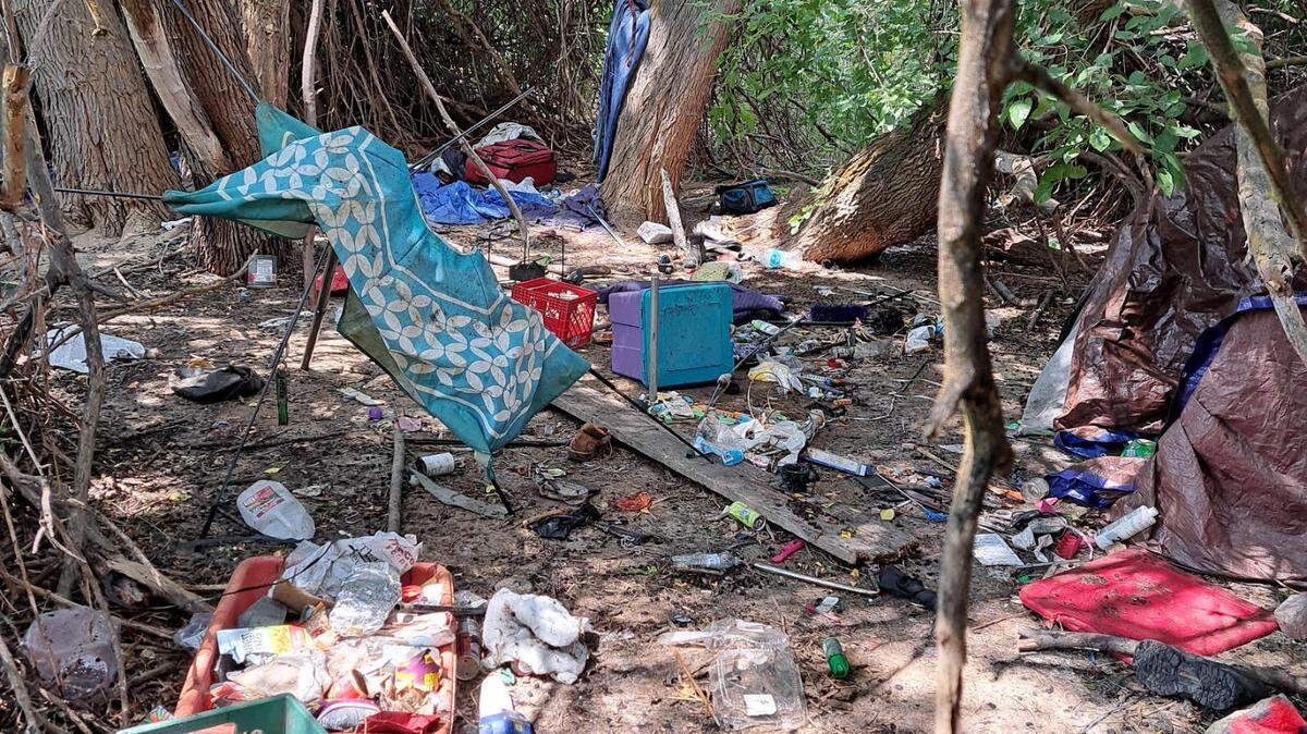 A Richland resident shared this photo with Richland city officials showing a recent homeless encampment at Chamna Natural Preserve in July. The city is considering restoring its anti-camping rules following a June Supreme Court ruling.