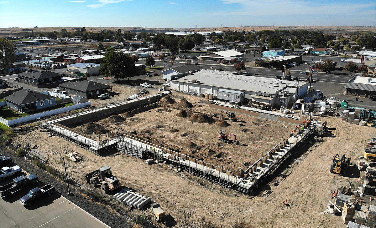 Lep-re-kon Harvest Foods is constructing a new building behind the existing grocery store at 610 S. Columbia Ave. in Connell.