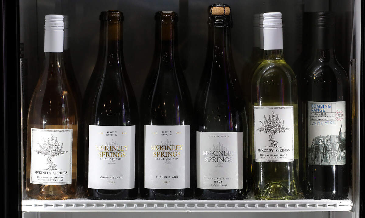 Chilled bottles of wine are available at the recently opened McKinley Springs Winery and Horse Heaven Wine Co. tasting room. It’s located in the River Walk Village at 400 Bradley Boulevard in Richland.