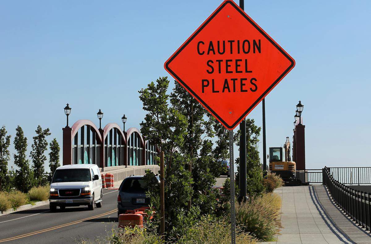 Overnight lane restrictions are in the place through Aug. 29 on the barely one-year-old span of the Lewis Street Overpass to repair cracking concrete.