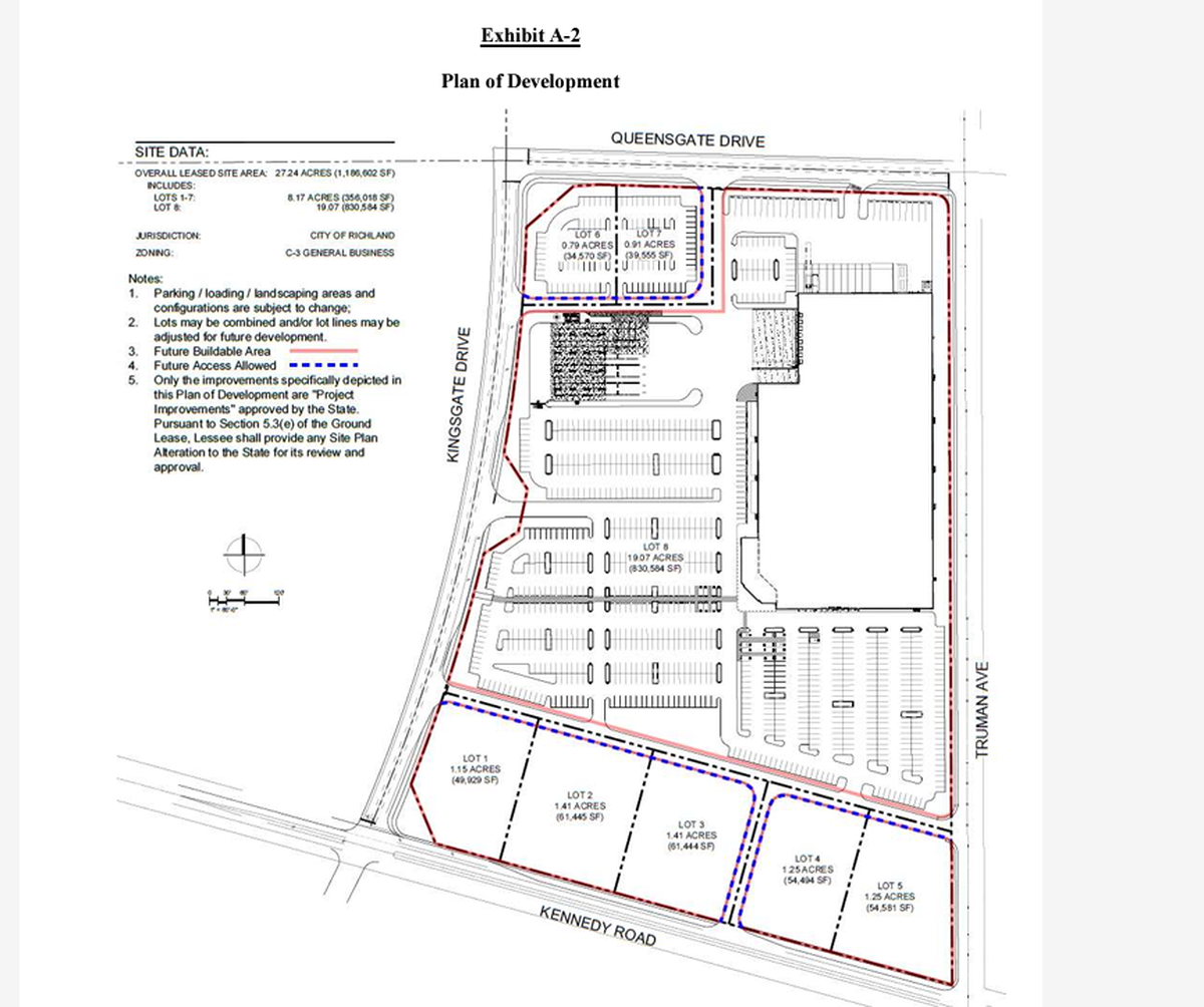 Costco Wholesale Co. will build its second Tri-Cities store near Truman Avenue. Seven sites along the future Queensgate Drive and on Kennedy Road will be marketed to additional businesses.