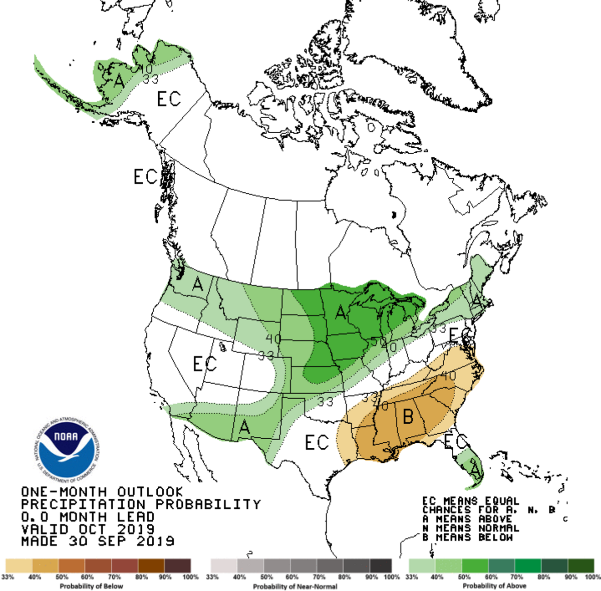 The Pacific Northwest could have more precipitation than usual this month.