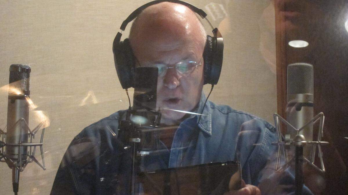 Tri-Citian Charles Kahlenberg records one of his many voice projects used nationally and internationally.