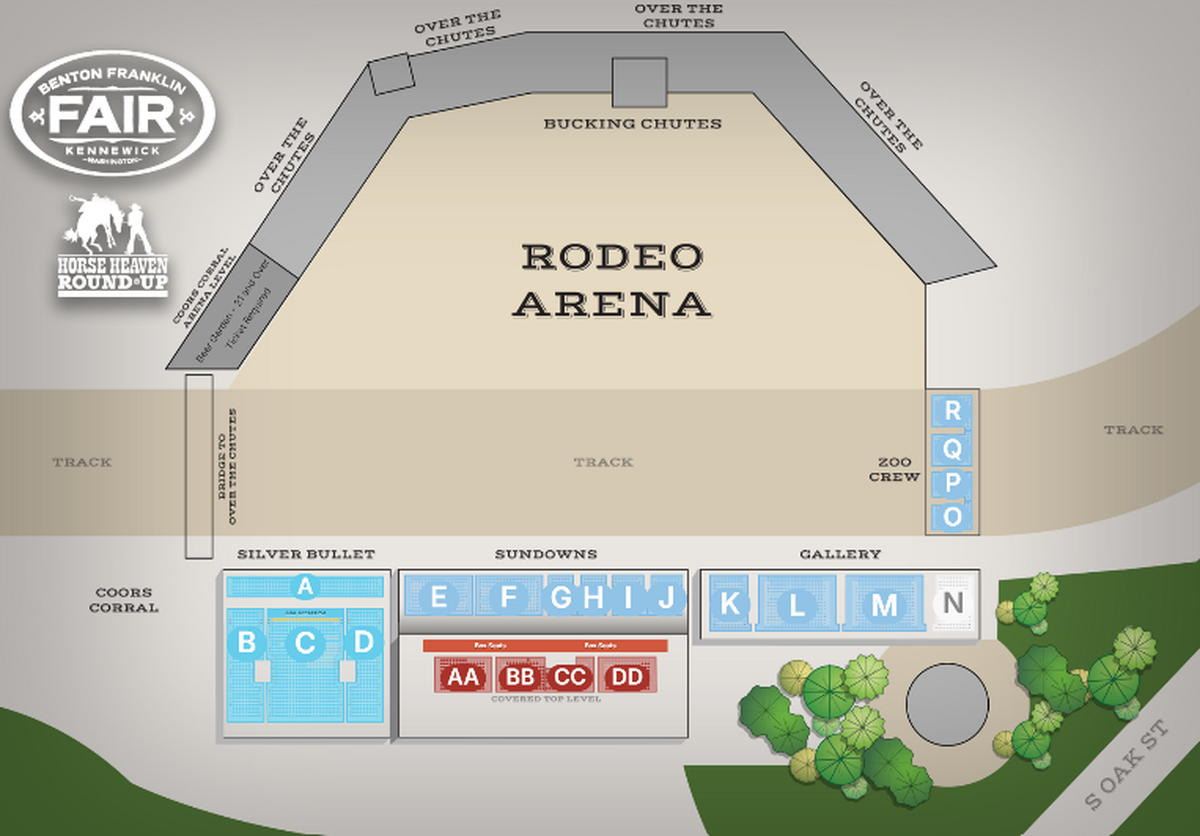 Layout for the Horse Heaven Round-Up at the Benton Franklin Fair and Rodeo.