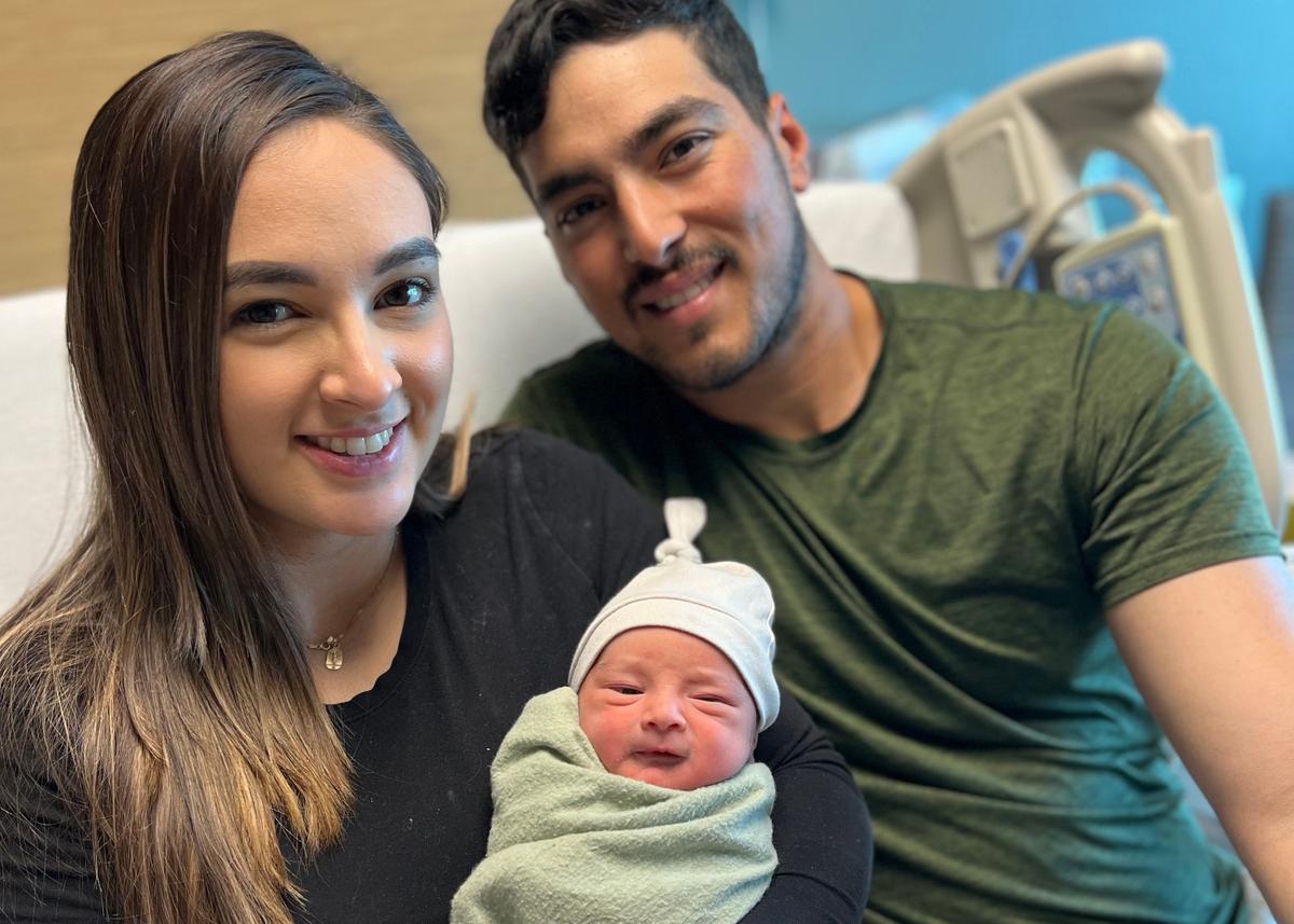 A baby identified only as Fabricio, born to Zaida and Fabricio, was born at the Trios downtown Kennewick hospital building Tuesday just before it closed after 70 years.