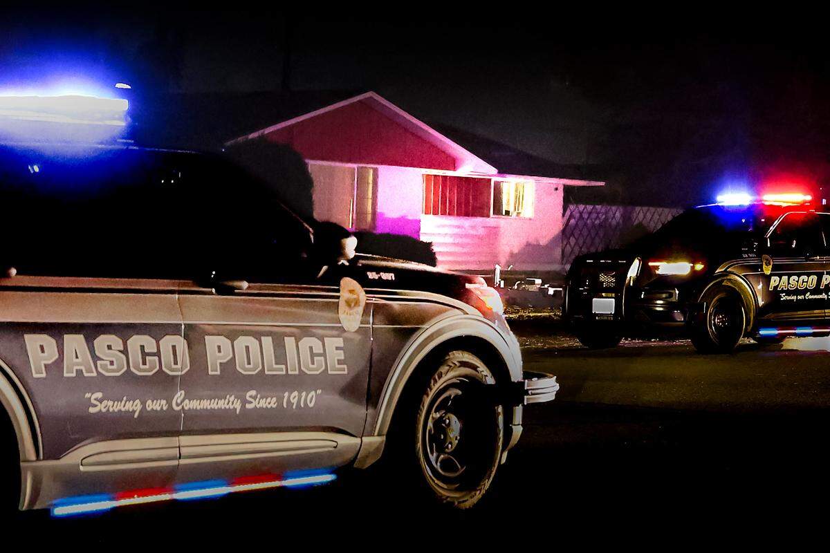Pasco Police are investigating a drive-by shooting early Monday morning, around 12:50 a.m., in the 3200 block of West Ella Street. Officers responded to a report of 4-5 shots in the neighborhood. They found several bullet holes in the front door of the home, nearby cars and several shell casings in the area. No one was injured.