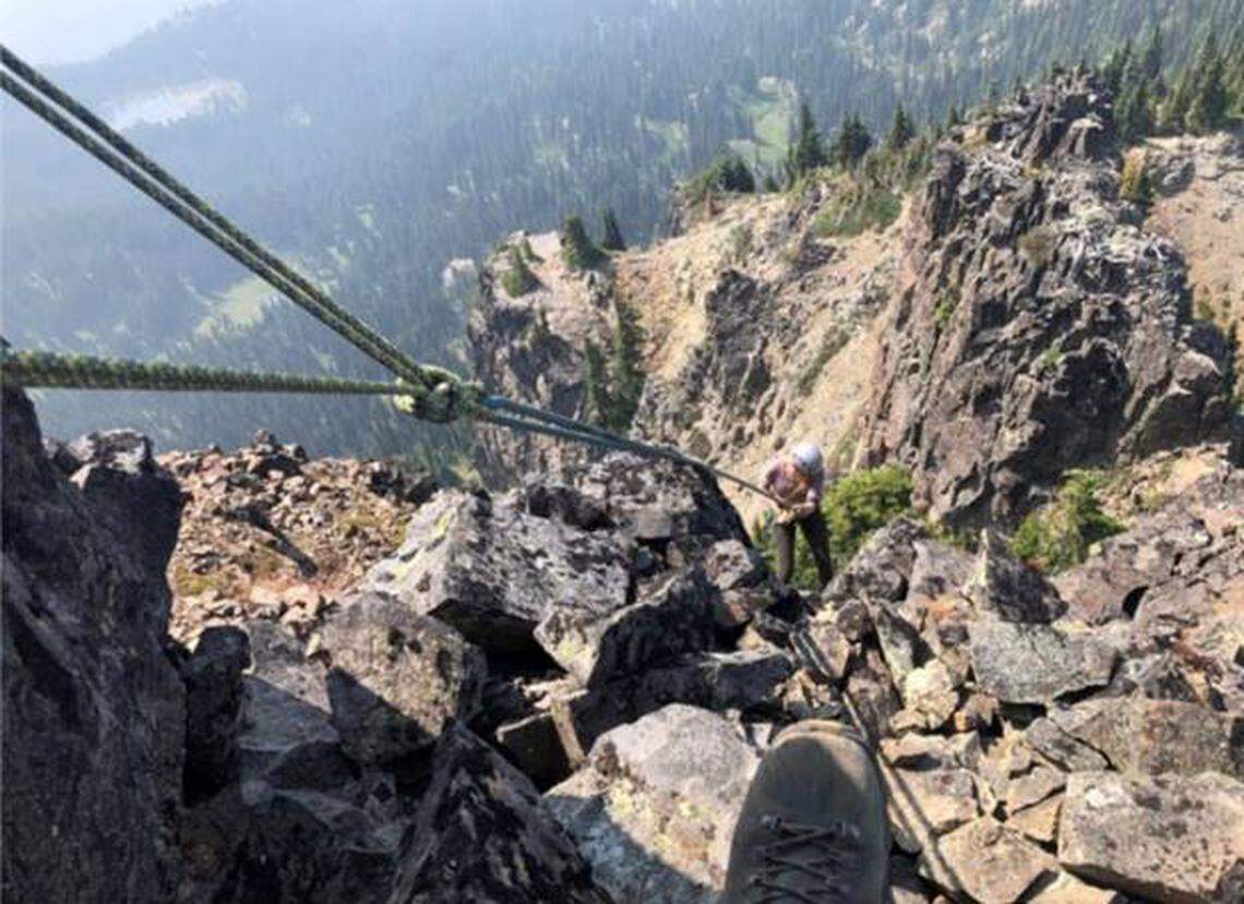 One of Stephen’s last cell phone pictures looking down the route the other climbers took right before the accident.