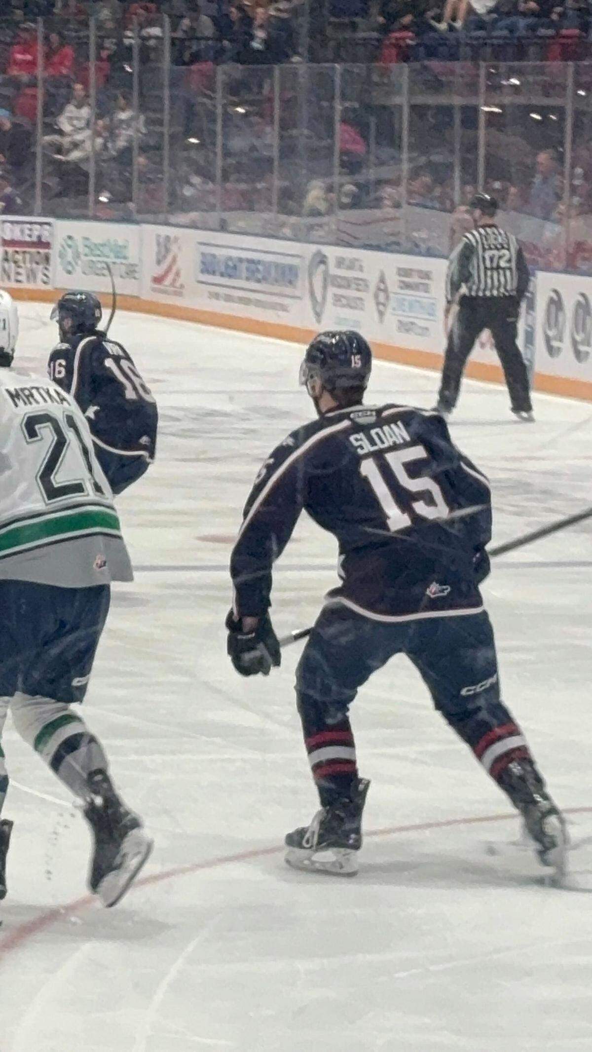 Captain Jake Sloan skates at the Toyota Center during the March 11 game versus the Seattle Thunderbirds.