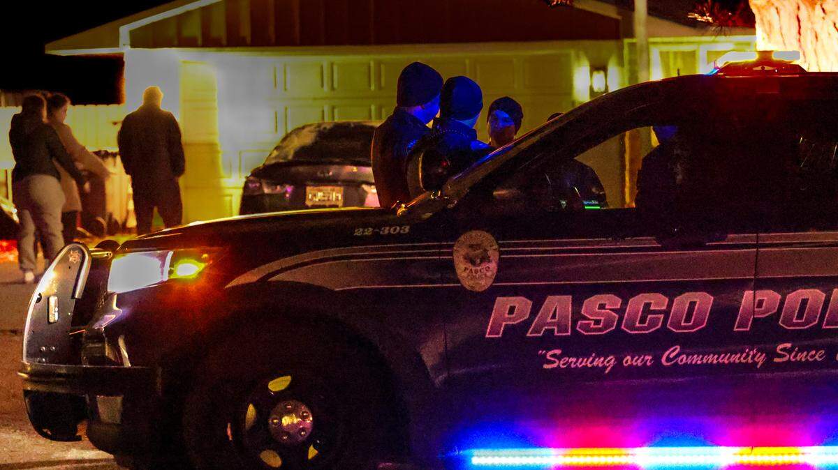 Pasco Police are investigating a drive-by shooting early Monday morning, around 12:50 a.m., in the 3200 block of West Ella Street. Officers responded to a report of 4-5 shots in the neighborhood. They found several bullet holes in the front door of the home, nearby cars and several shell casings in the area. No one was injured.