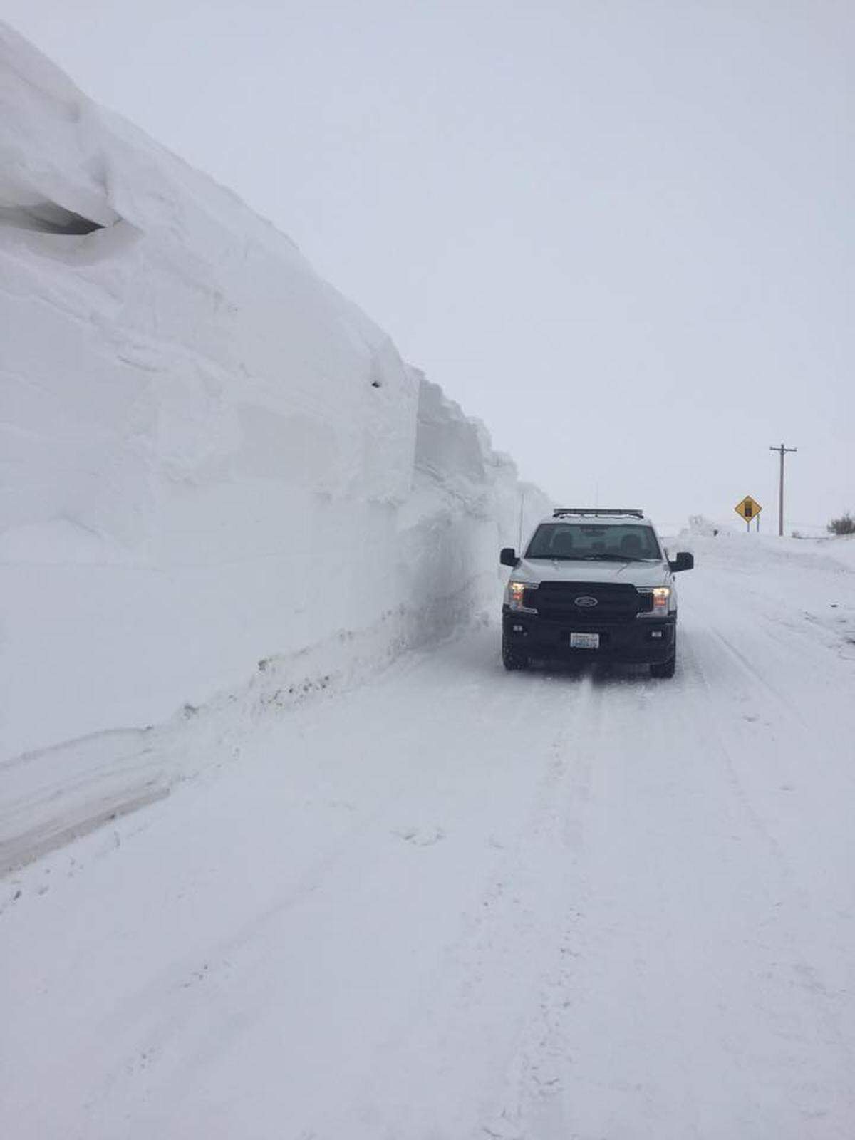 Benton County posted this photo of snow drifts that had to be cleared in the Horse Heaven Hills. Many roads there remain closed.