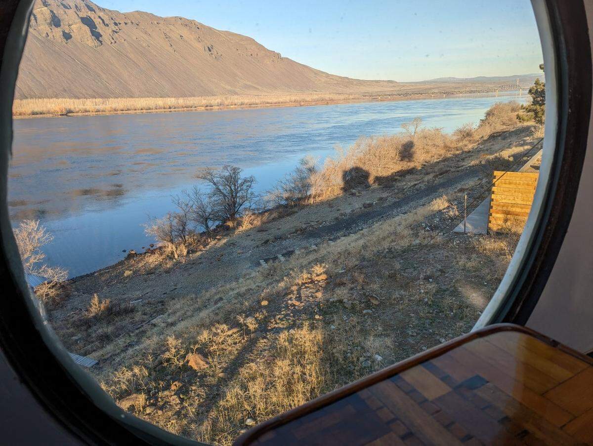 Captain Nemo’s window at the lunar lander dwelling overlooking the Columbia River at Beverly, Wash.