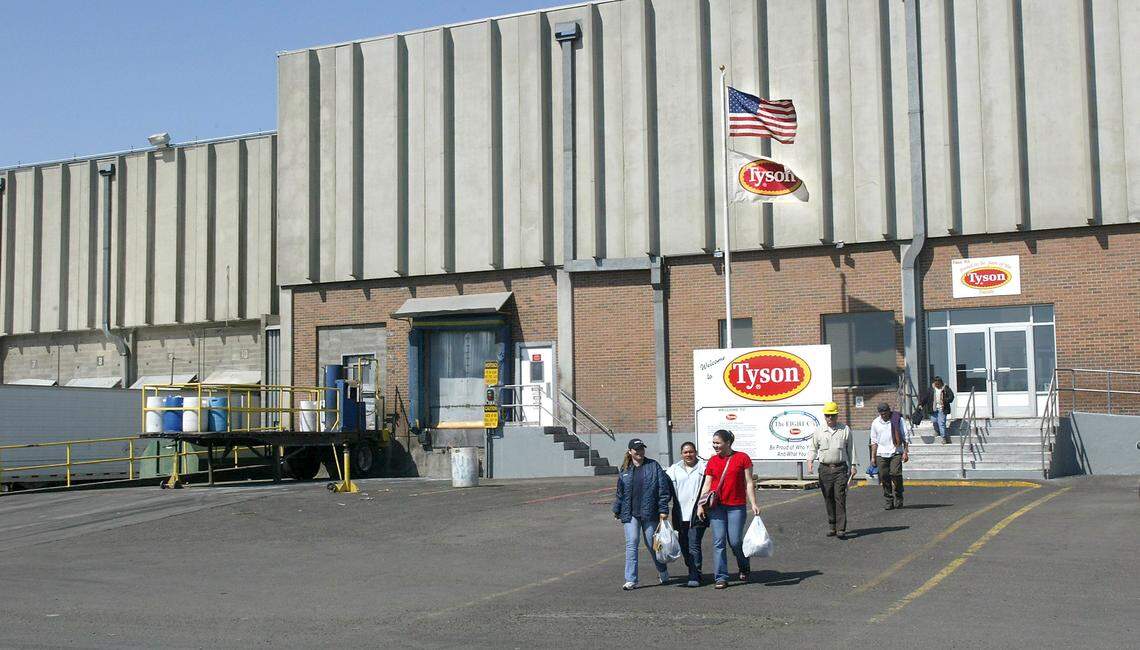 Workers use the employee access at Tyson Foods beef plant is at 13983 Dodd Road in Wallula.