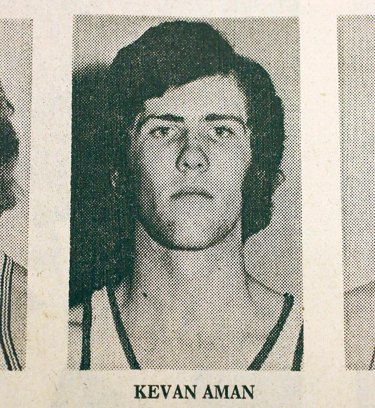 Kevan Aman of the Kamiakin Braves for the All-Star team in 1975.