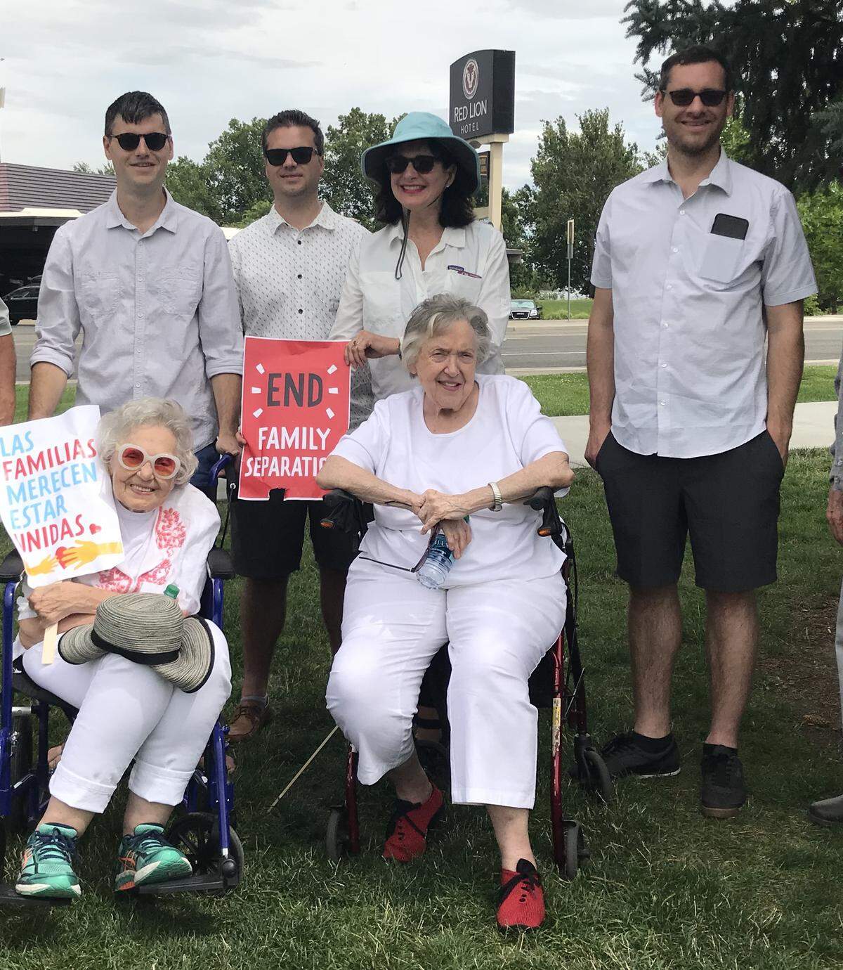 Shirley Miller with family members at a march against family separation.