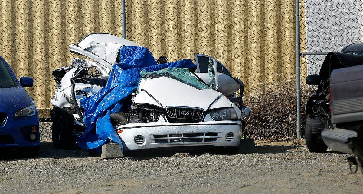 This 2002 Hyundai Elantra was involved in the fatal crash on Foster Wells Road and Highway 395 near Pasco in May 2021.