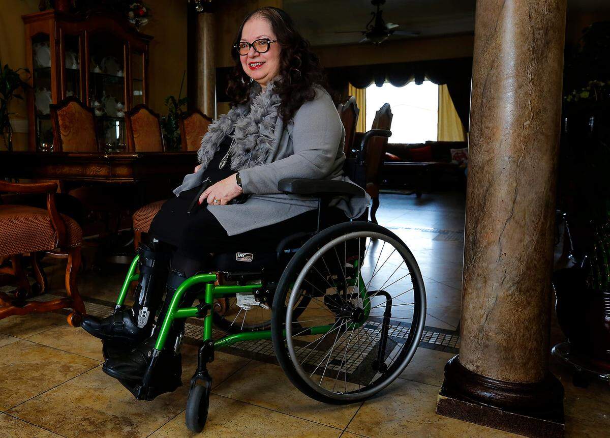 Adelita Martinez of Pasco has post-polio syndrome after the virus attacked her body when she was only 8 months old. She uses a wheelchair and wears heavy braces to support the weakened muscles in her legs. She is one of nearly 300,000 people in Central Washington dependent on Medicaid.