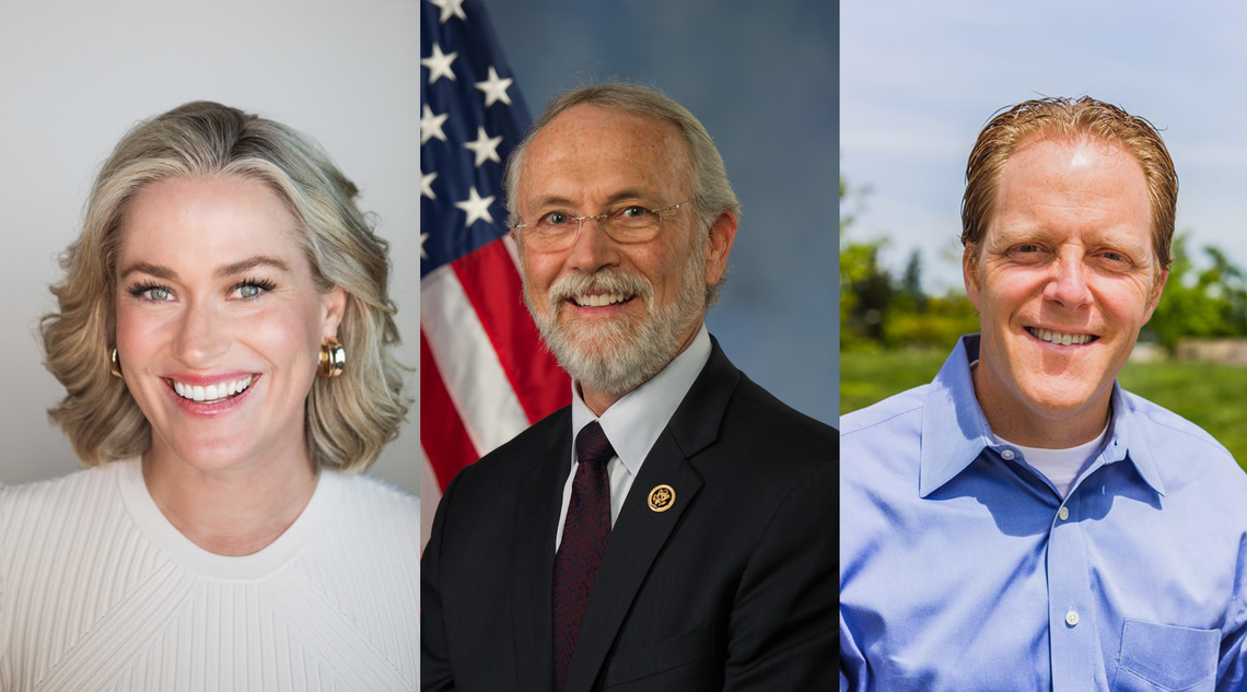 Candidates for the 4th Congressional District in Central Washington. From left, Republican challenger Tiffany Smiley, Republican incumbent Dan Newhouse, and Republican challenger Jerrod Sessler.
