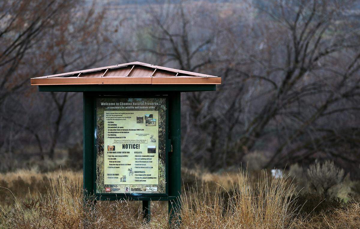 Informational kiosk at Chamna Natural Preserve off of Carrier Road in Richland.