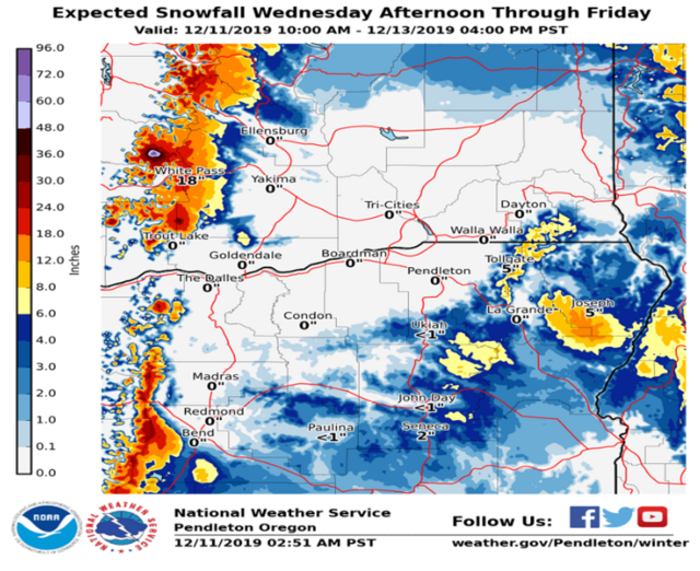 Heavy snow forecast for Cascade passes, rain in Tri-Cities | Tri-City ...