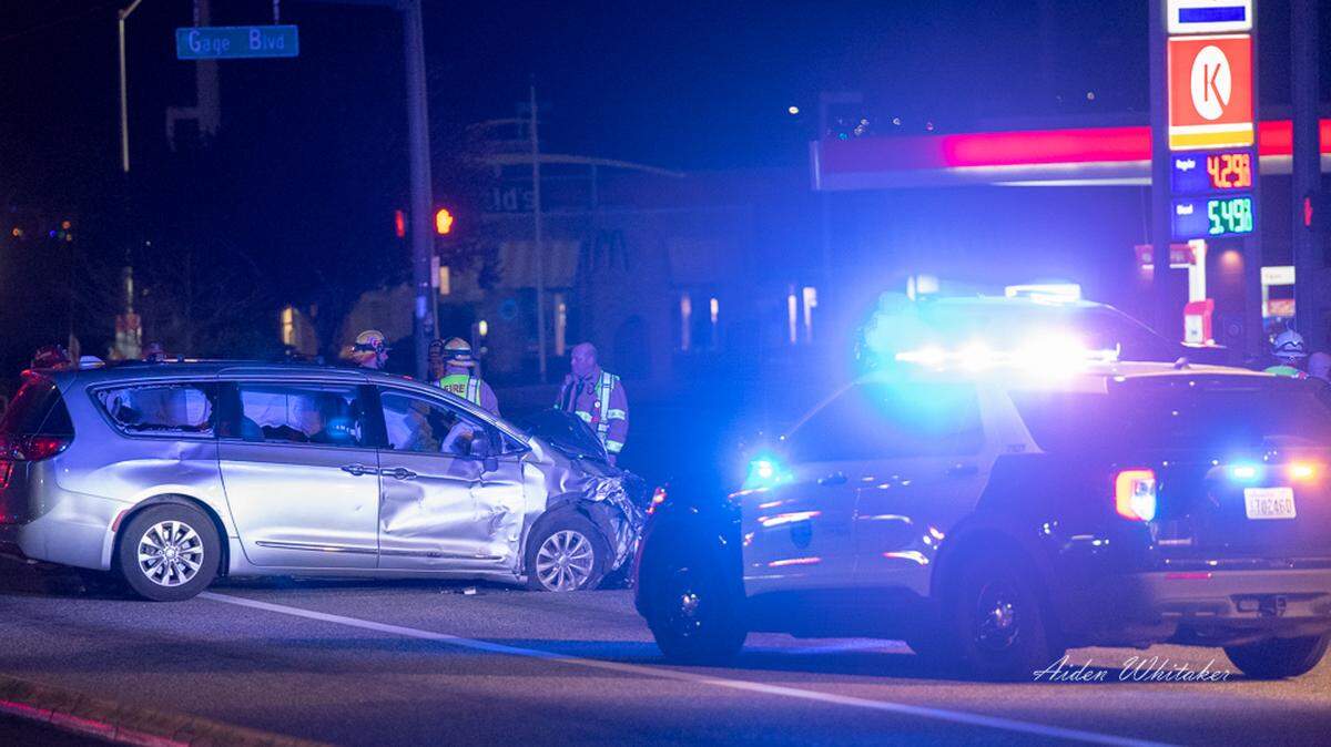 Two people died at the corner of Steptoe Street and Gage Boulevard Sunday night after a SUV and minivan collided.