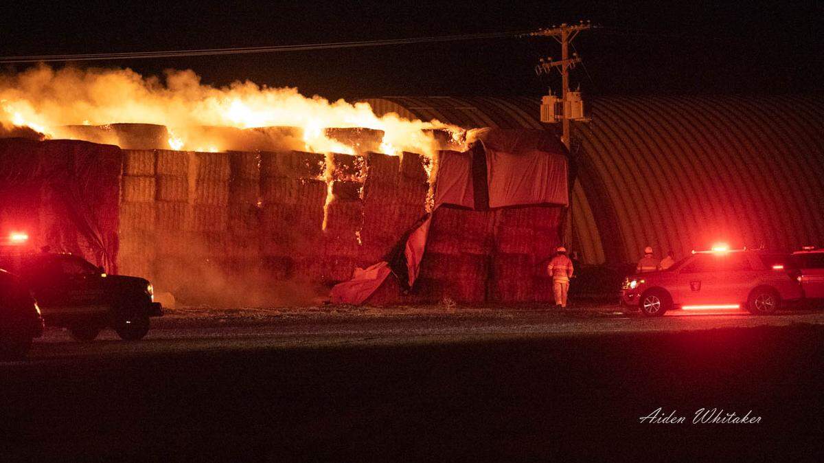 Franklin County emergency crews were called to a haystack fire on Selph Landing Road about 4 a.m. Christmas morning. 