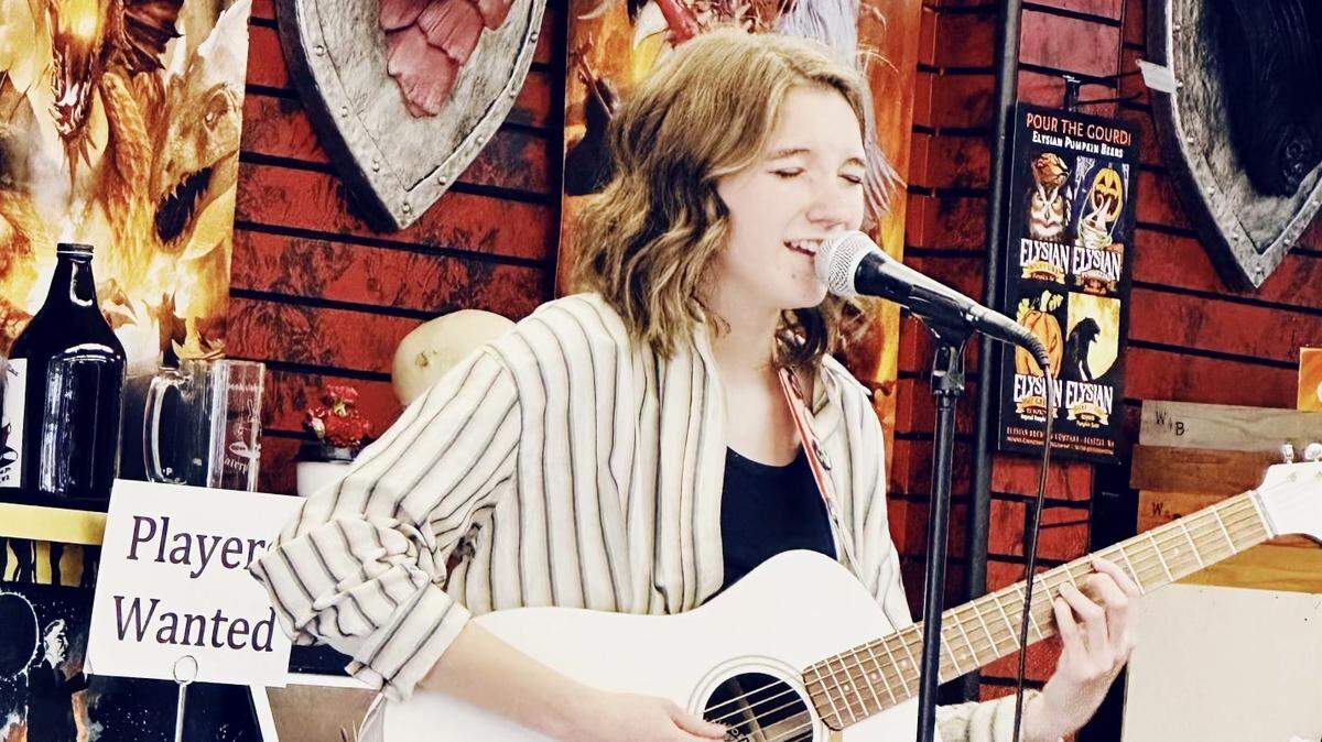 Kaylie Dawes performing at the Caterpillar Cafe in Richland.