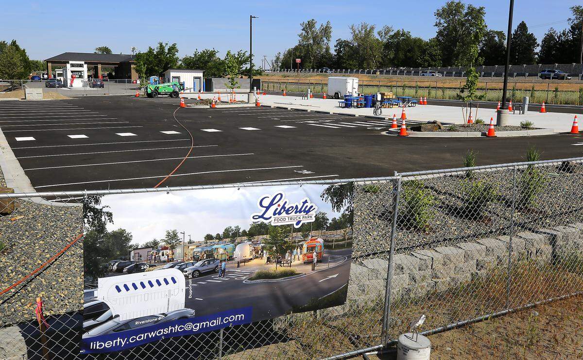 Construction is almost complete for Liberty Food Truck Park, which will accommodate up to eight food trucks at 404 Riverstone Drive, off the bypass highway in Richland.