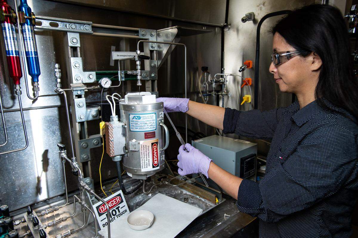 Scientists like PNNL’s chemist Yinlin Wang study catalysts that could be used to control emissions in vehicles. This kind of research supports the nation’s vision for more efficient and cleaner cars and trucks and will be further enabled by the new energy science building at PNNL.