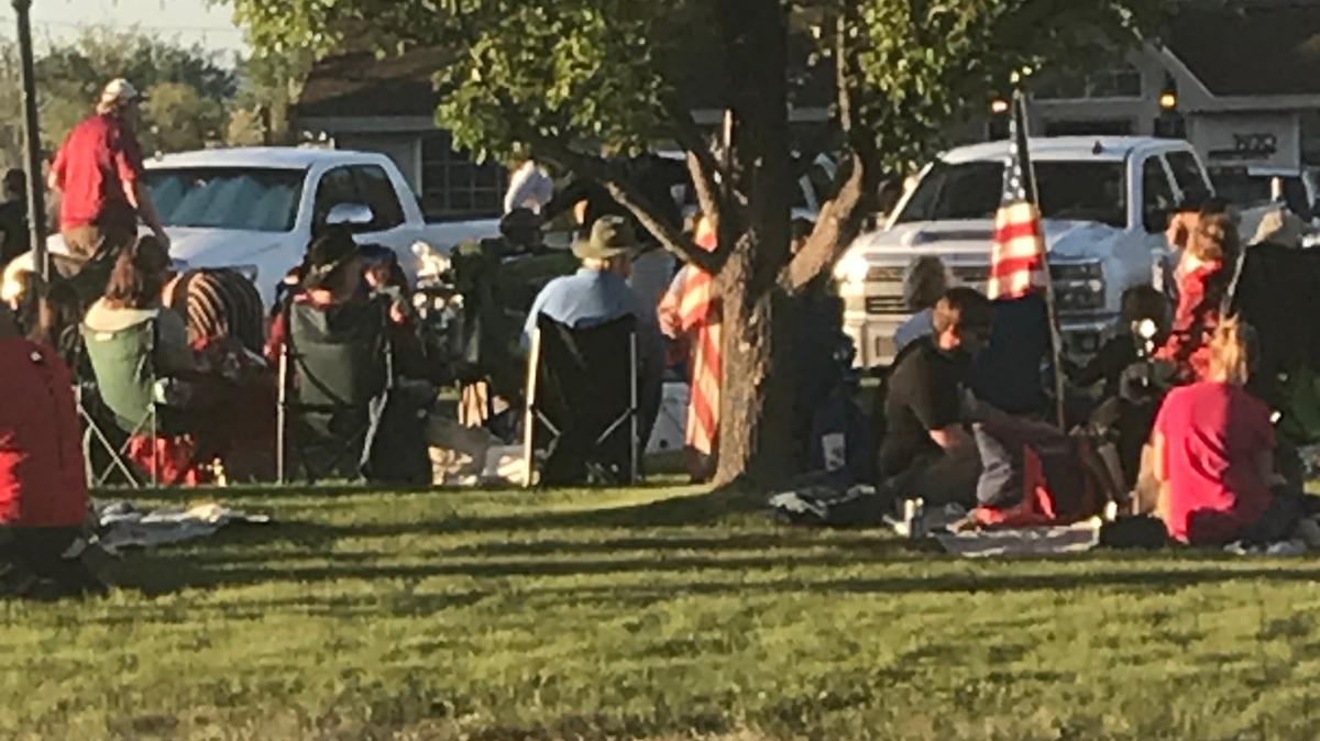 A large crowd gathered Friday, May 15, in the parking lot of the 3 Eyed Fish Kitchen + Bar on Keene Road in Richland.