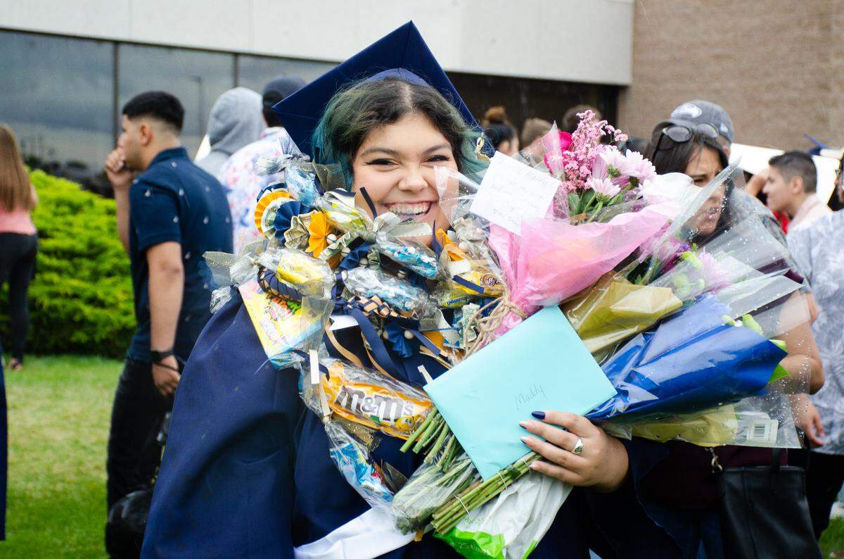 Scenes from Southridge High School’s commencement ceremony held Saturday afternoon at the Toyota Center in Kennewick, WA. About 345 students graduated in the school’s class of 2022. There were six valedictorians. 