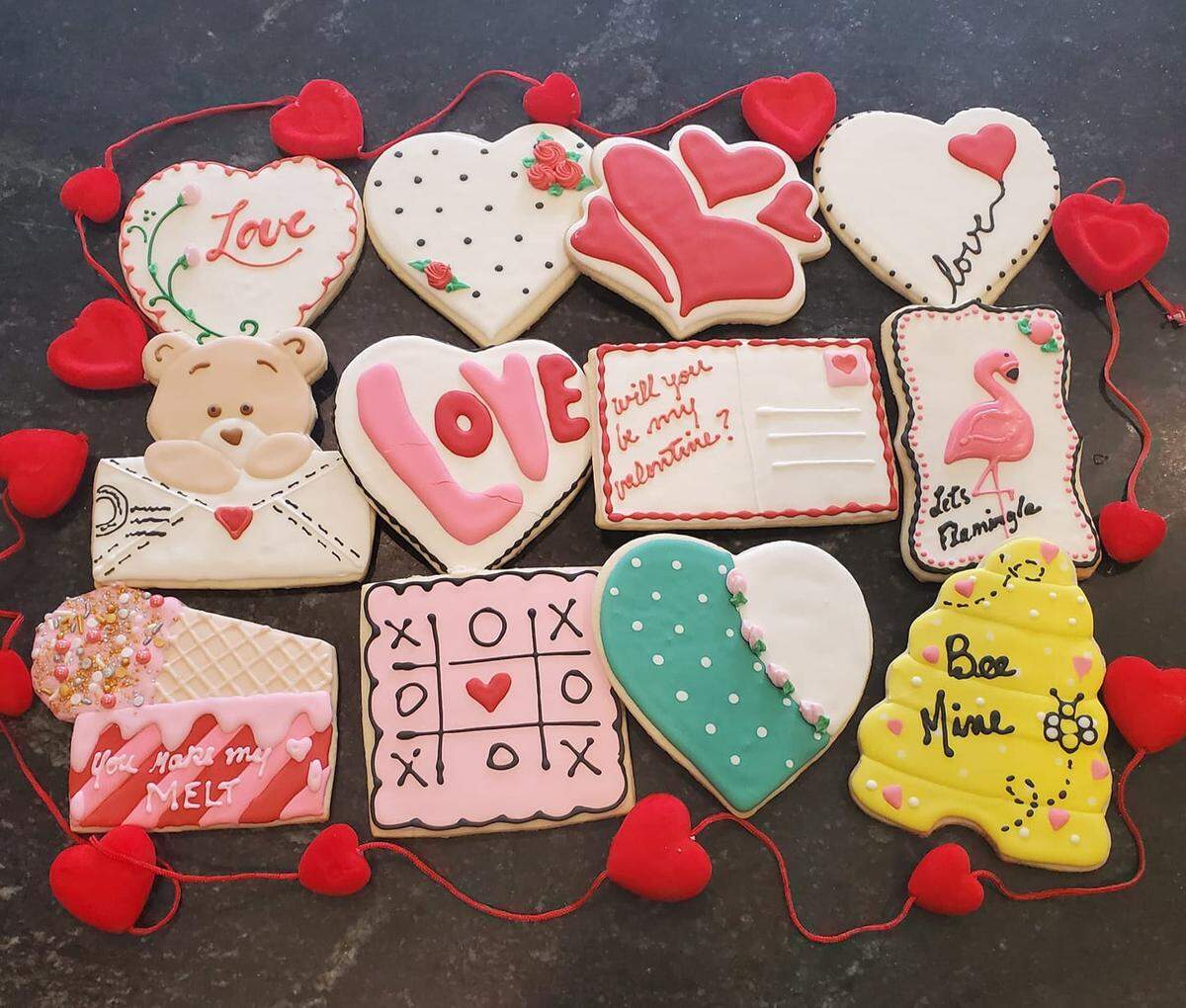 Local cottage baker Mrs Pros Original Cookies is offering a Valentine’s Cookies package for $36 for a dozen 5 inch specially decorate cookies.