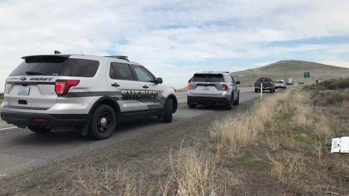 A suspect is accused of using a stolen pickup and stolen gun to fire into an orchard near Benton City.