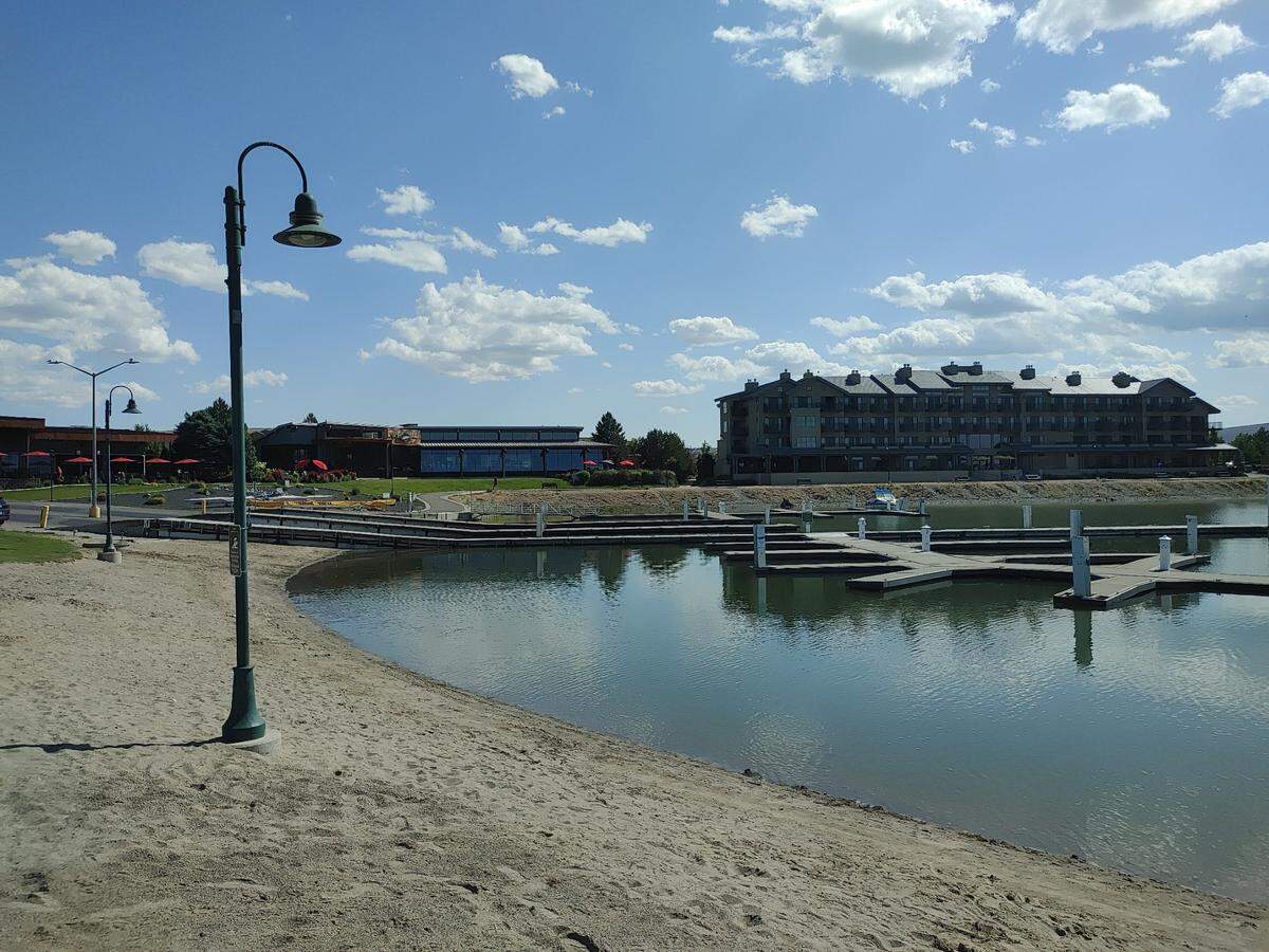 Columbia Point Marina Park in Richland offers a sandy swimming beach near the boat launch in a protected marina.