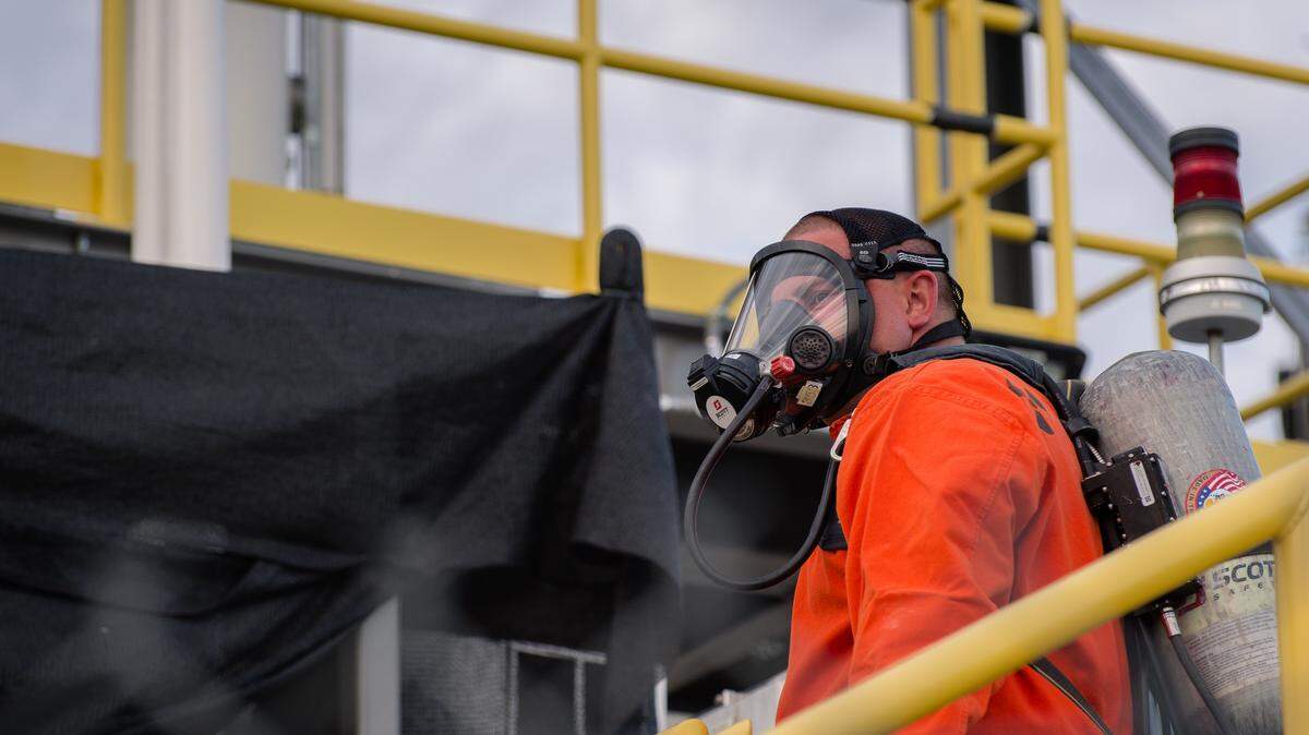 Hanford workers now wear supplied-air respirators as protection against chemical vapors for most work within the boundaries of Hanford nuclear reservation tank farms.