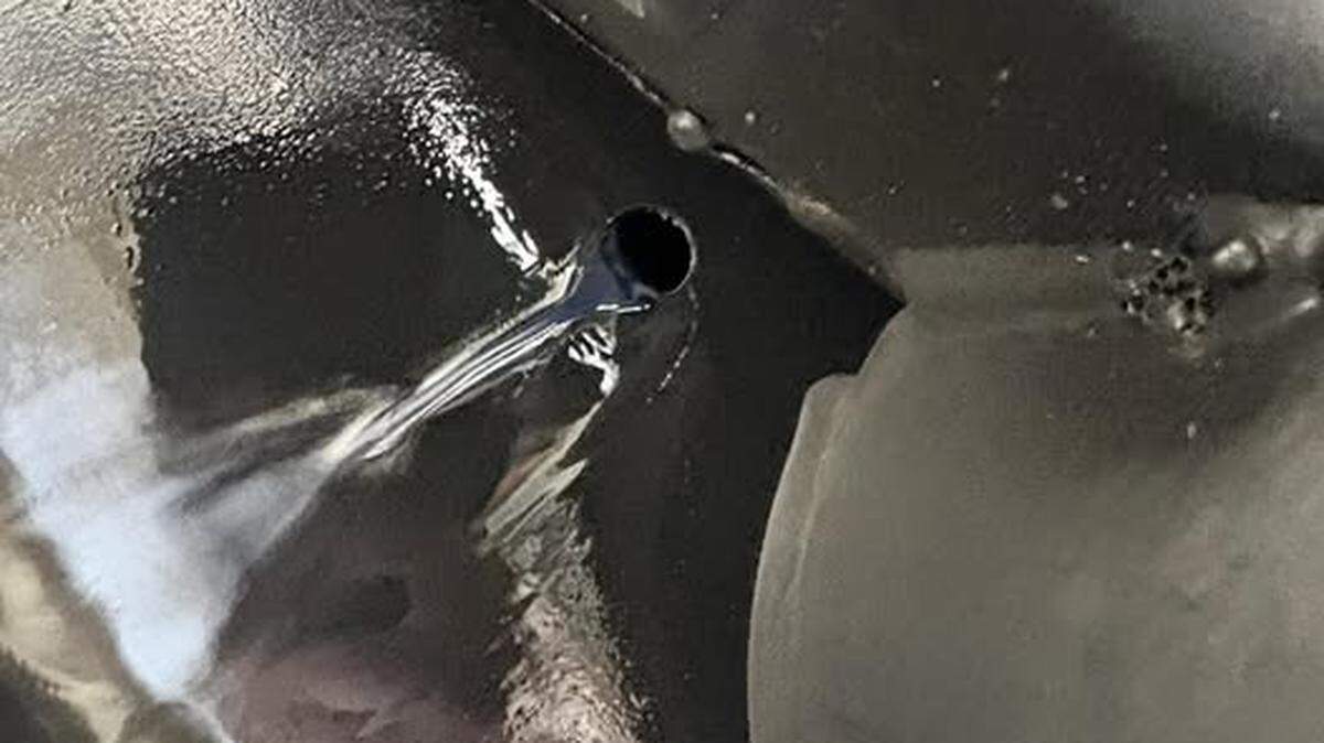 This photo of gas leaking out of a punctured tank was shared to a Tri-Cities Facebook group.