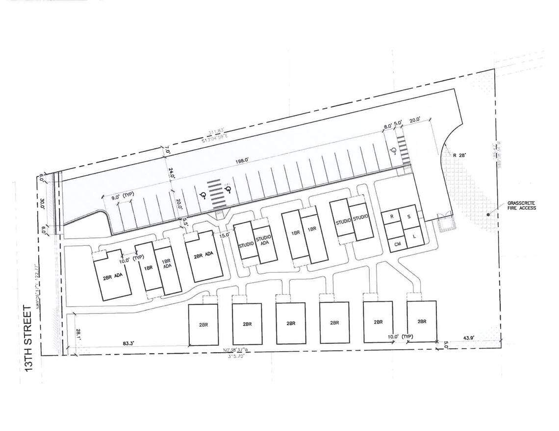 Layout of the Kennewick Housing Authority’s project to create micro home units to house homeless families with children, homeless veterans and homeless people with disabilities.