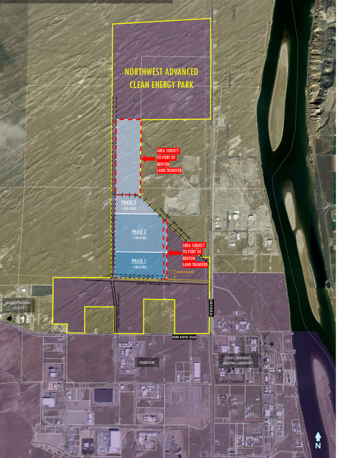 Richland is considering selling 425 acres of the Northwest Advanced Clean Energy Park for development of a nuclear fuel project.