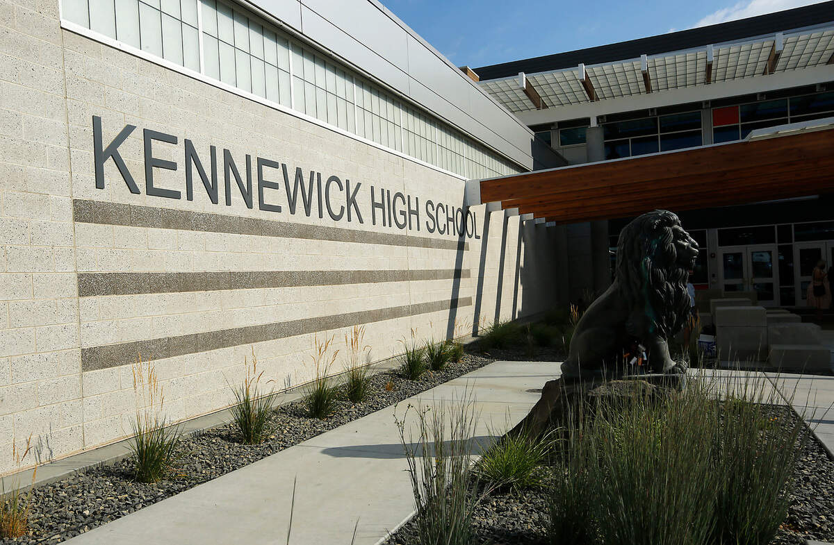 Entrance to the newly remodeled Kennewick High School building at 560 W. 6th Ave. in downtown Kennewick.