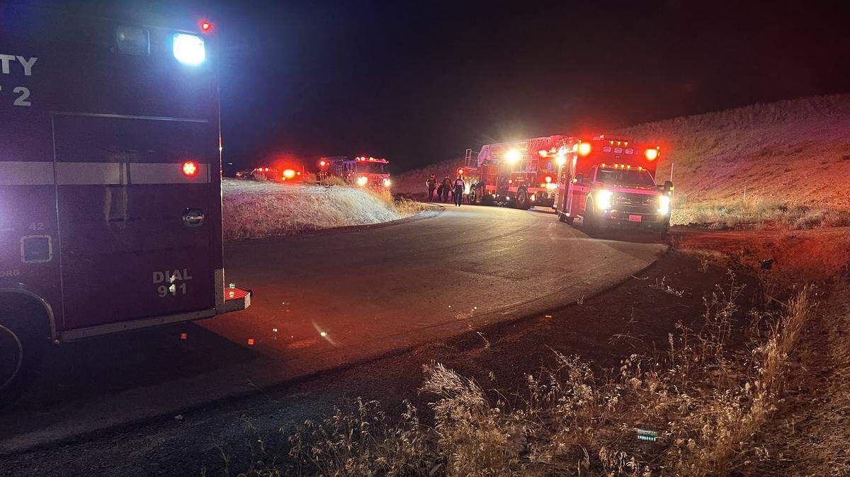 Two teenage girls died after a car with six people inside crashed and rolled just south of Kennewick Friday night.