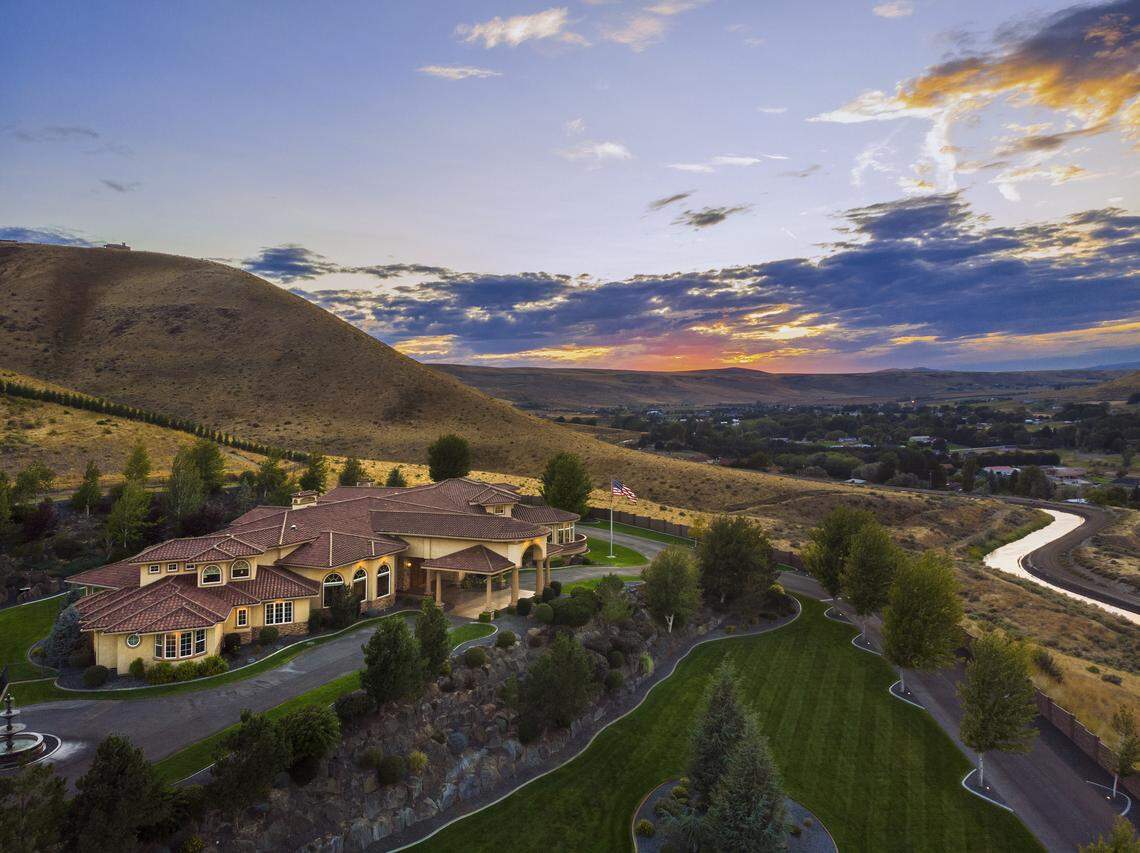 The 15,260-square-foot mansion originally built by Olie “The Goalie” Kolzig and his wife Christin is on the market again. The Kennewick property, which includes more than 90 acres, is listed at more than $6 million, but will be sold to the highest bidder at an Oct. 5 auction.