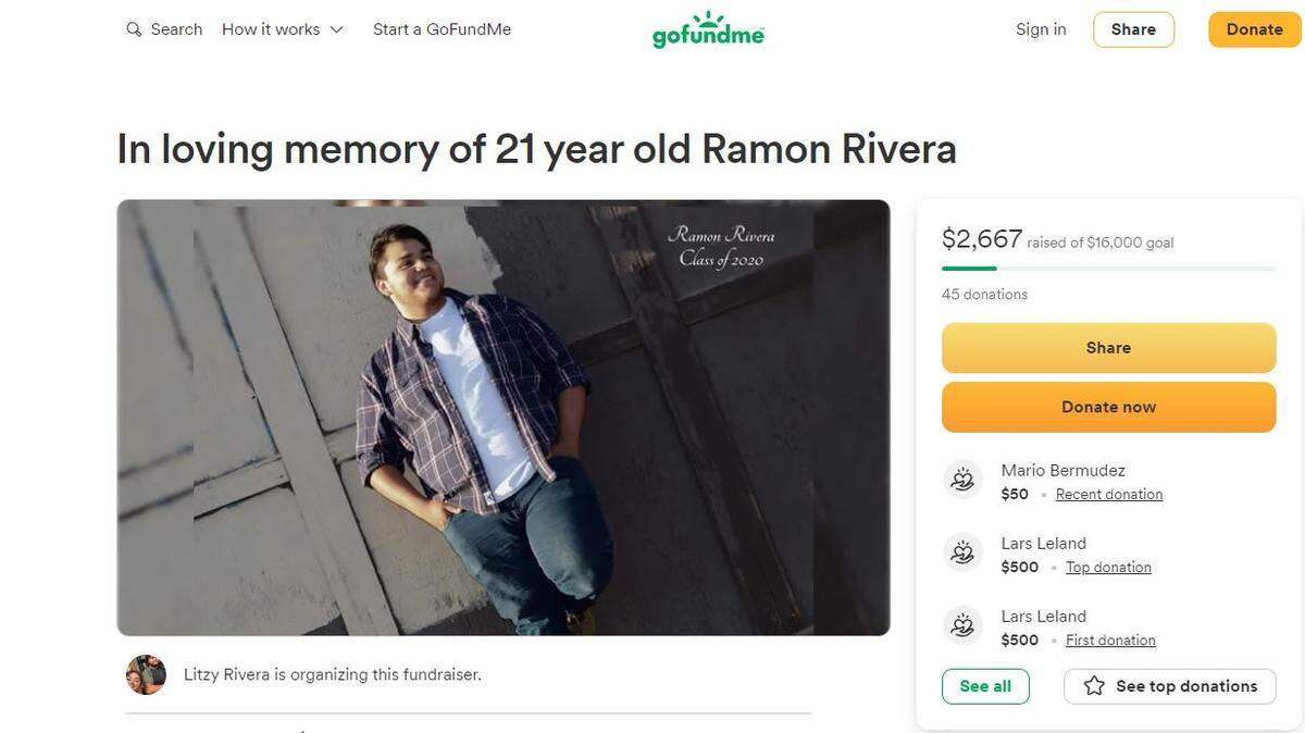 Ramon Rivera Arceo Jr., died after a crash on a residential road in Pasco.